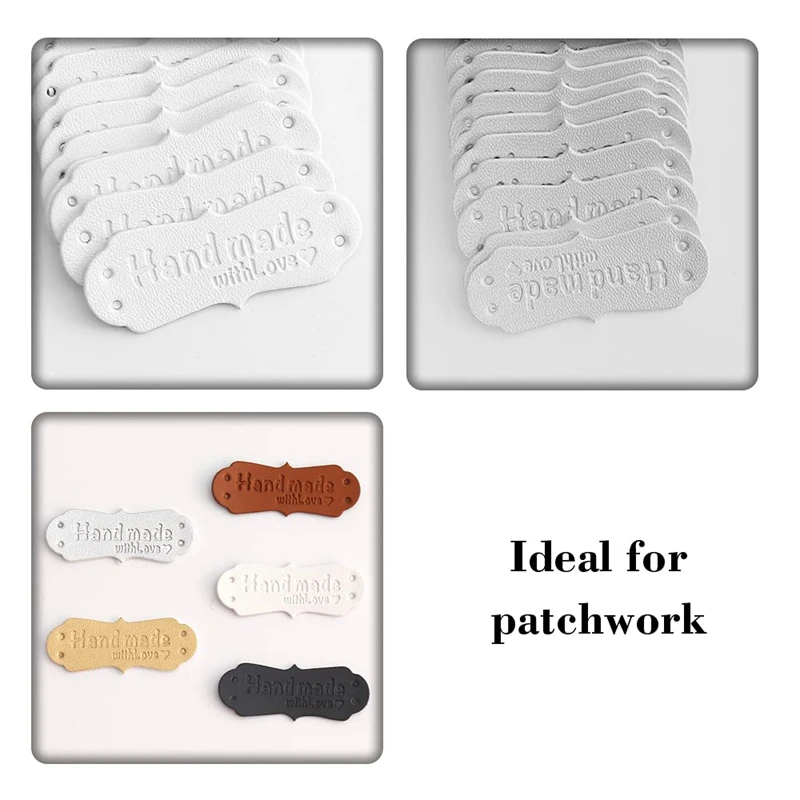 Étiquette en cuir PU faite à la main pour vêtements, embellissement d'étiquette en relief, tricot, accessoires de bricolage pour jeans, sacs, chaussures, chapeau