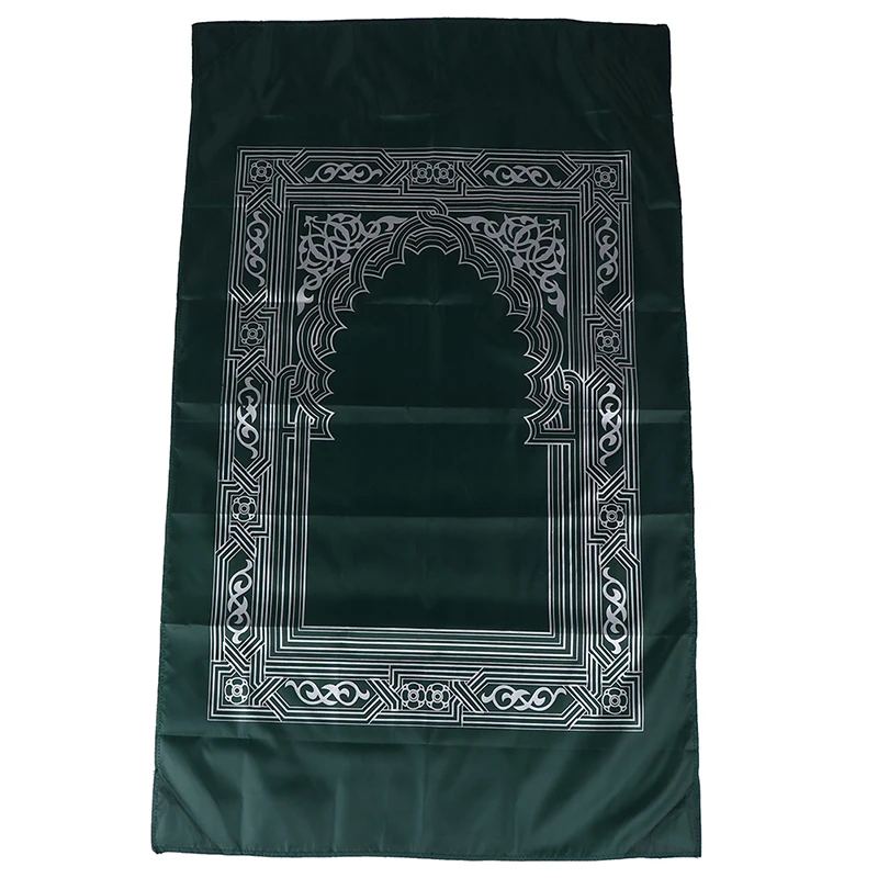 100*60cm Muslim Prayer Rug Polyester Portable Braided Mats Simply Print With Compass In Pouch Travel Home New Style Mat Blanket