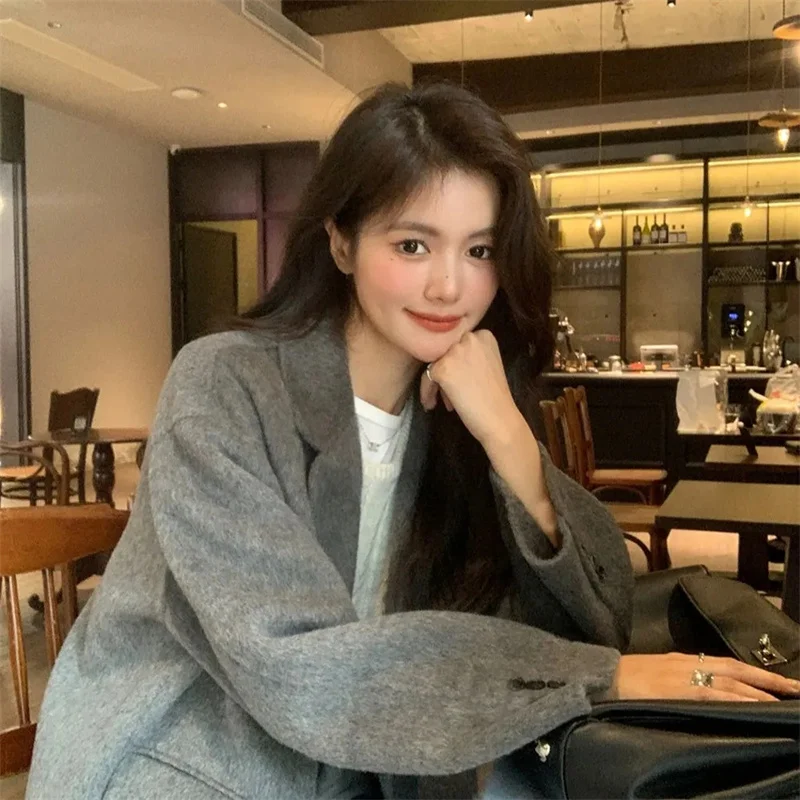 

Двустороннее кашемировое пальто для женщин, осенне-зимняя новая высококачественная шерстяная куртка средней длины