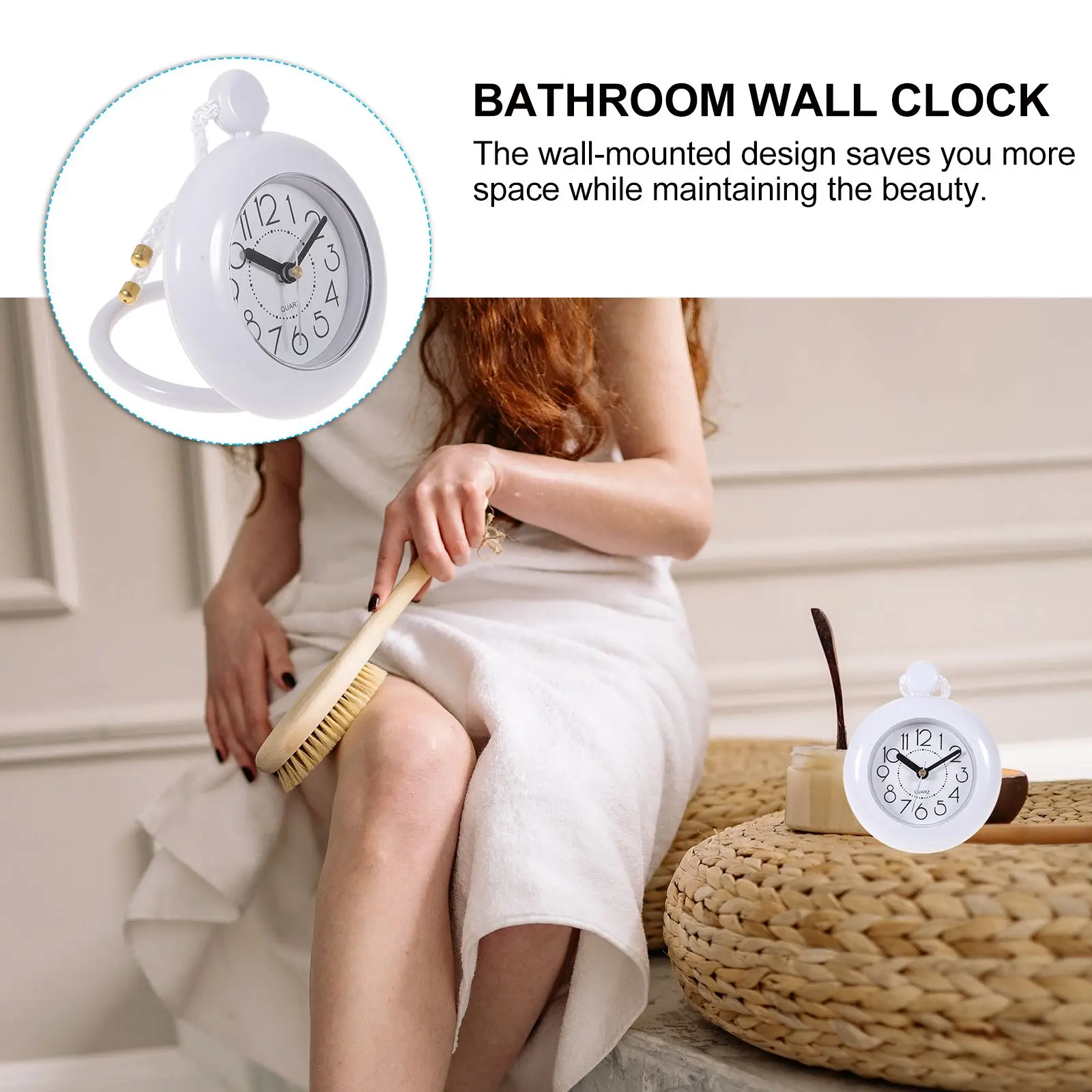 Bathroom Waterproof Wall Clock Simple Reloj De Pared Digital Water-proof Outdoor Clocks Mute Towel Hanging Adorn Toilet Watch - Image 5