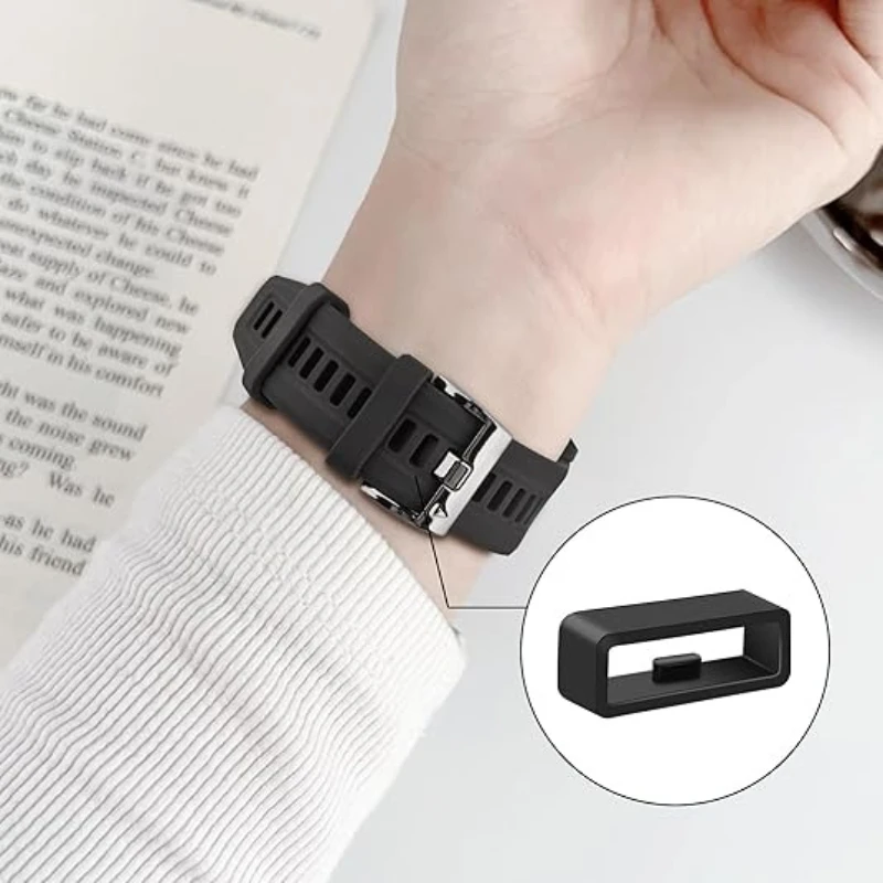 

Smart Bracelet Watch Bezel & Strap Keeper - 6 PCS Silicone Loop Multi-Size & Adjustable Ring (Rubber) For Garmin