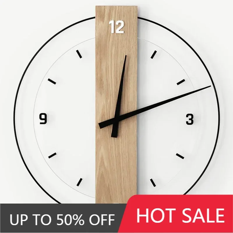Living Room Wall Watch Interior Aesthetic Minimalist Restaurant Simple Nordic Clock Wall Interior Horloge Murale Home Decoration