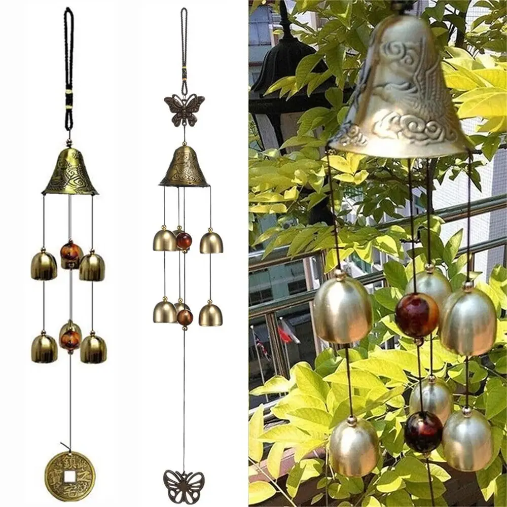 Trendy Metal Copper Bells Handmade Handmade Craft Gift Hanging Ornament Decor Wind Chimes for Outdoor