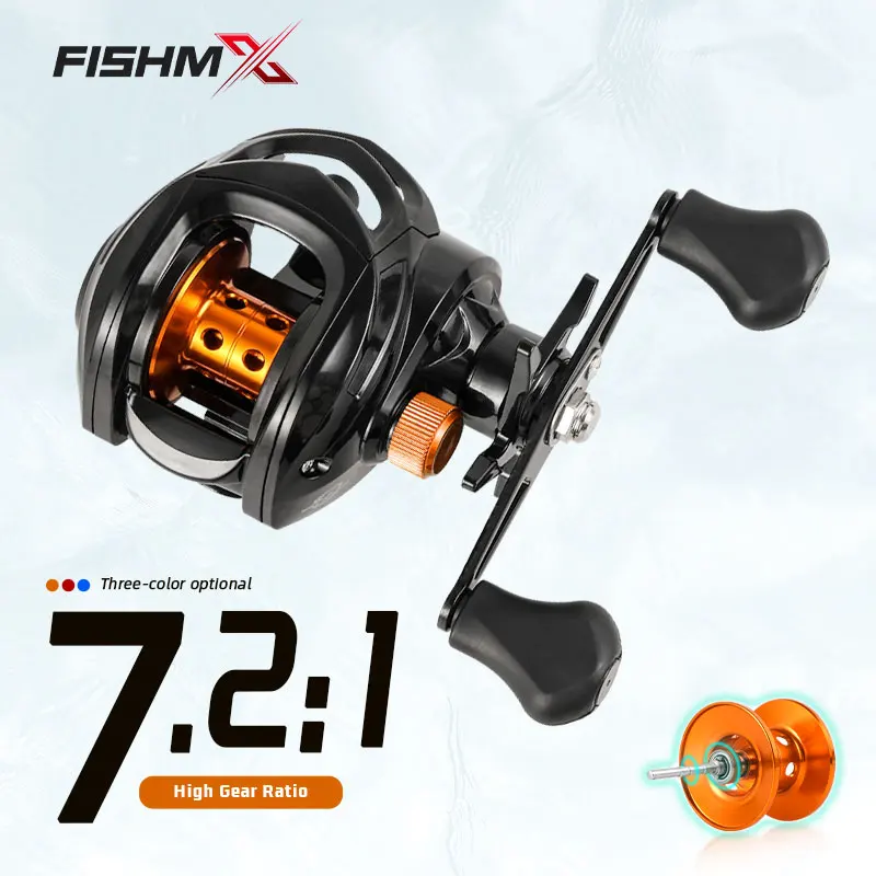 Fishmx Fishing Reel Max Drag 10kg Baitcasting Reel with Aluminum Spool for Lure Freshwater Pesca Left and Right