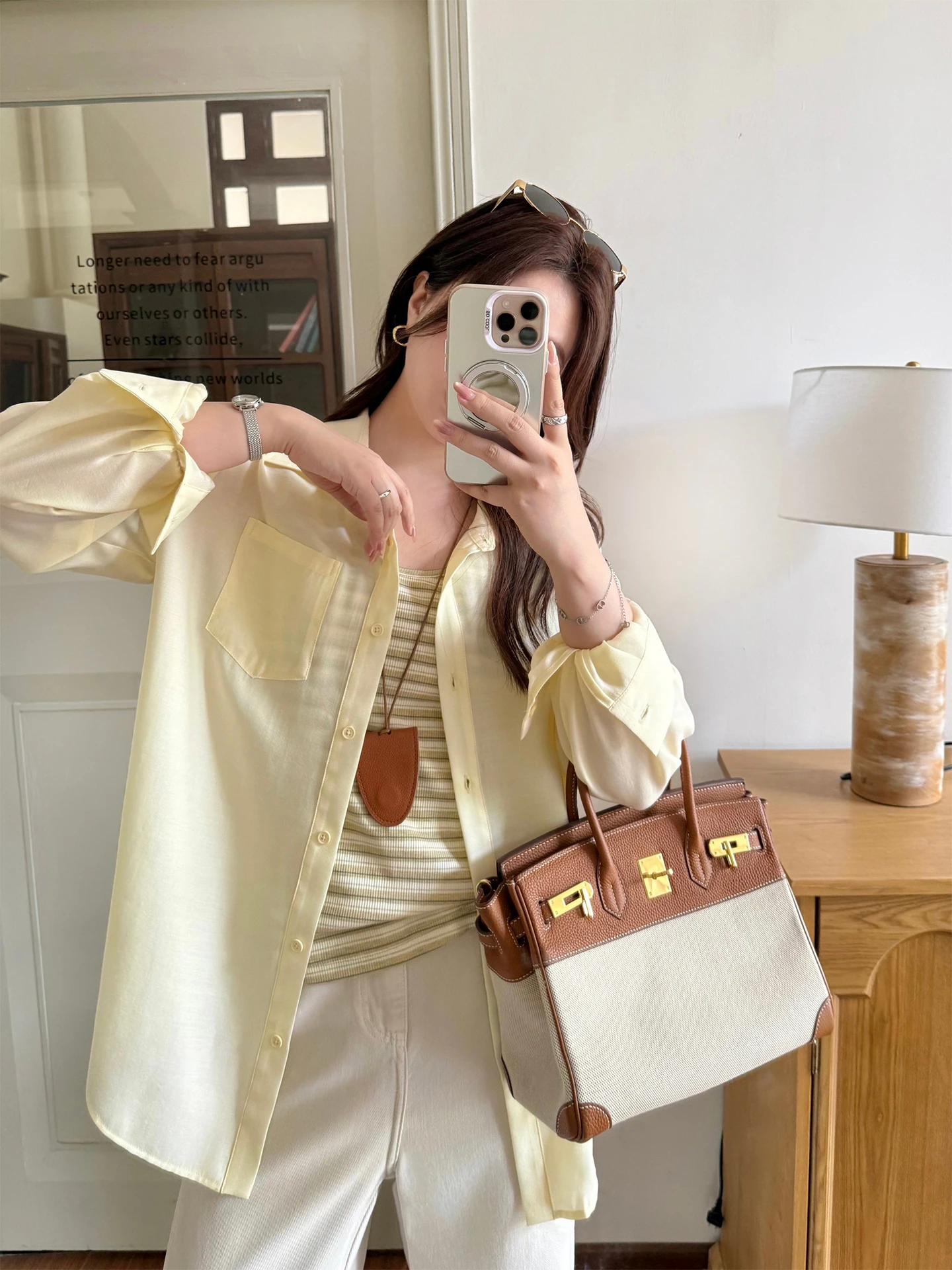 

plus Size Women's Striped Shirt Jacket Set Loose Fit Spring Summer Outerwear Casual Fashion Korean Style Long Sleeve Button up