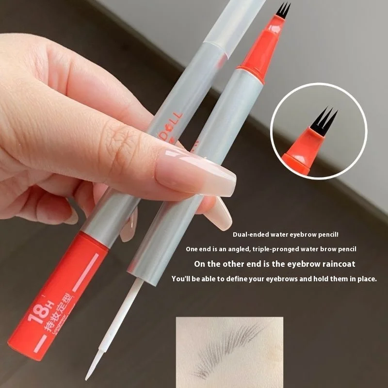Judydoll 3 Prongs Water Eyebrow Pen Waterproof Long Lasting Smudge Proof Built-in Eyebrow Coat Wild Brows Aegyo Sal Makeup