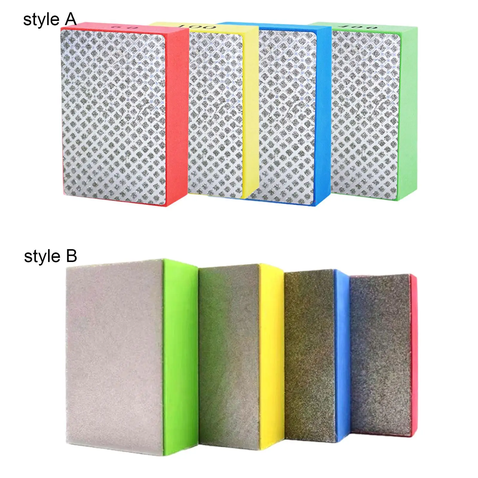 4 Pieces Sanding Blocks Easy to Use Portable Durability 60 100 200 400 Grit Reusable Practical Wear Resistant Sandpaper Blocks