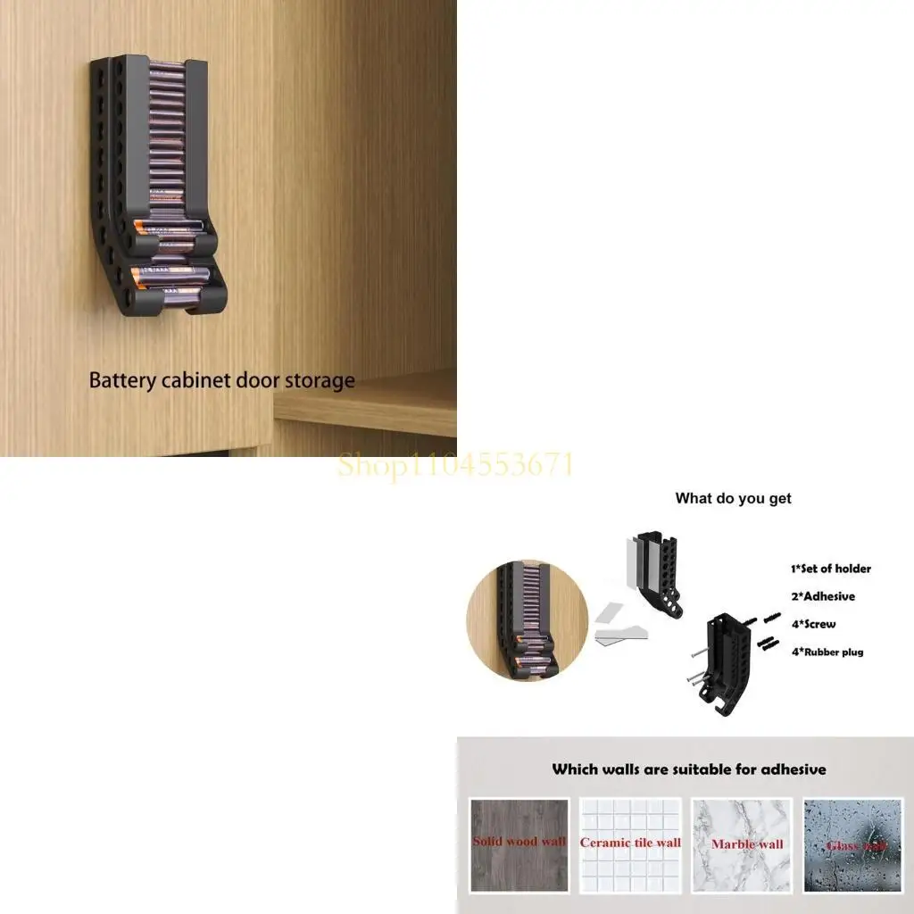 Best Seller Wall Mounted Battery Holder Vertical Organizers Case Convenient Storage Container for AAA&AA Combos Batteries Holder