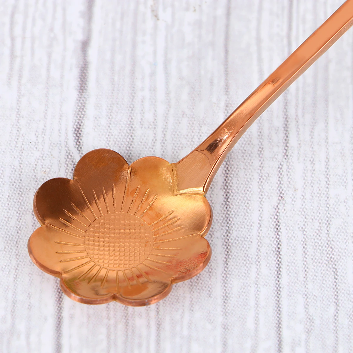 

3 Pcs Stainless Steel Petal Shaped Spoons Long H Mixing Coffee Spoon Kitchen Bar Home Reusable Eco Friendly