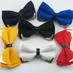 Metal  Solid Bowtie Black White Classic Bow Ties For Men Wedding Shirt Dress Accessories Christmas Gifts gravata cravate