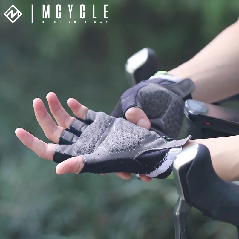 Mcycle Half Finger Cashmere Gel Sport Cycling Gloves Half Finger Motorcycle Gloves for Men Mountain Bicycle Bike Gloves