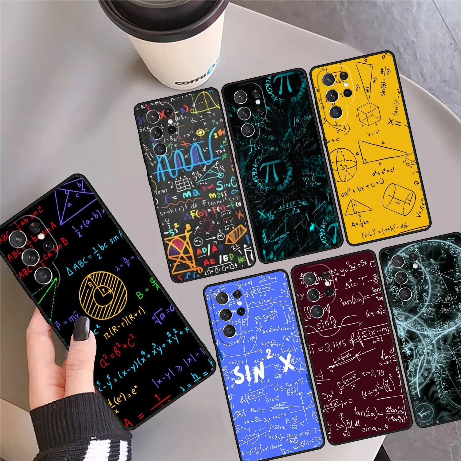 

Funny Math Formulas Equations Phone Case Cover For Samsung Galaxy S24 S25 Ultra S23 S22 Plus S21 FE S20 Note 10 20 Pro