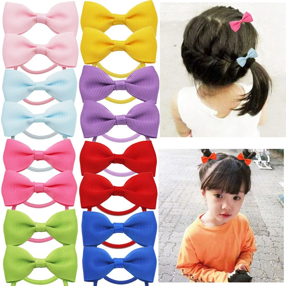 20pcs/lot Cute Hair Bows Elastic Scrunchie Hair Band for Kid Baby Girls Women Hair Rope Ponytail Holder Accessory Gift Set