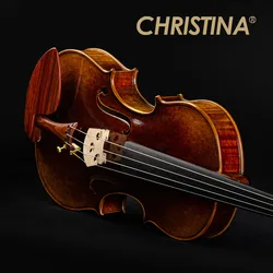 CHRISTINA Professional Violin European Timber Dark Retro Rosewood Fittings Two-piece Flame Maple Back Purely Handmade (S300B)