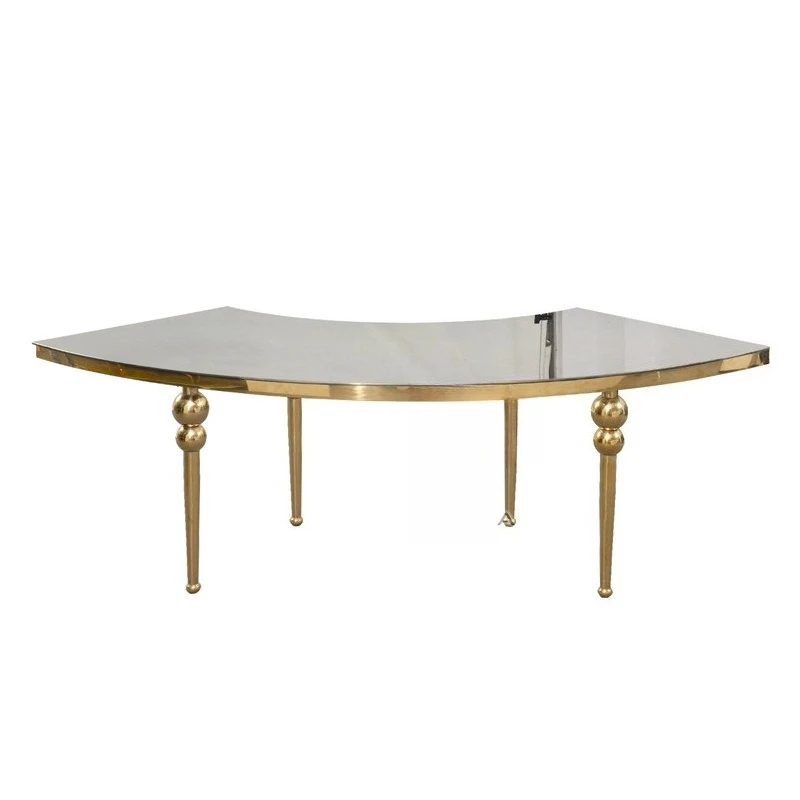 

Cross-border exclusive for fan-shaped stainless steel dining tables, hotel wedding tables, banquet chairs, combination tables