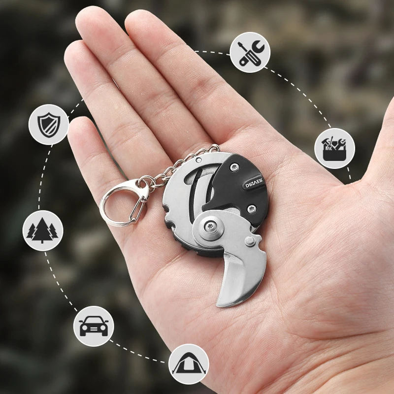 10-in-1 Multi Functional Coin Tool Mini Portable Keychain Folding Screwdriver Pocket Knife Outdoor EDC Gadget
