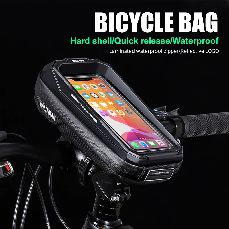 WILD MAN MS33 Bicycle Bag EVA Hard Shell Waterproof Touch Screen Handlebars Cackpacks Cross-Border Cycling Equipment