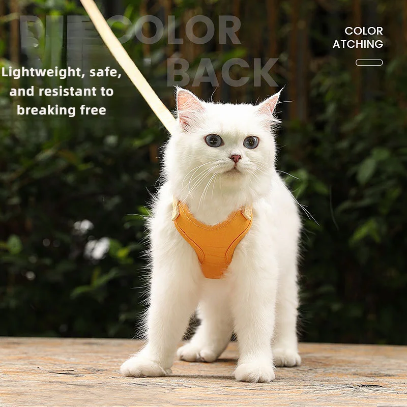 Cat Traction Anti Slip Out Special Walking Vest Style Chain Small Milk Cat Rope I-Shaped toy harness leash collars harnesses