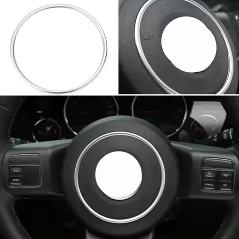 Steering Wheel Trim Ring For Compass For Grand Cherokee For JK For Wrangler Interior Accessories Silver Wheel Center Trim Bigger