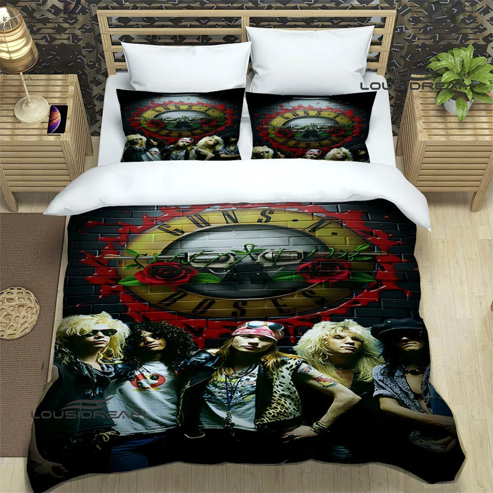 Guns n\'roses band retro Bedding Sets exquisite bed supplies set duvet cover bed comforter set bedding set luxury birthday gift