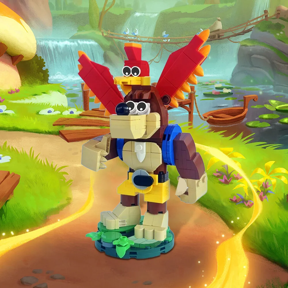 MOC Great ผจญภัยเกม Banjo-Kazooie ชุดอาคารบล็อกสัตว์หมีตัวอักษรอิฐของเล่น DIY ประกอบของเล่นเด็กของขวัญ