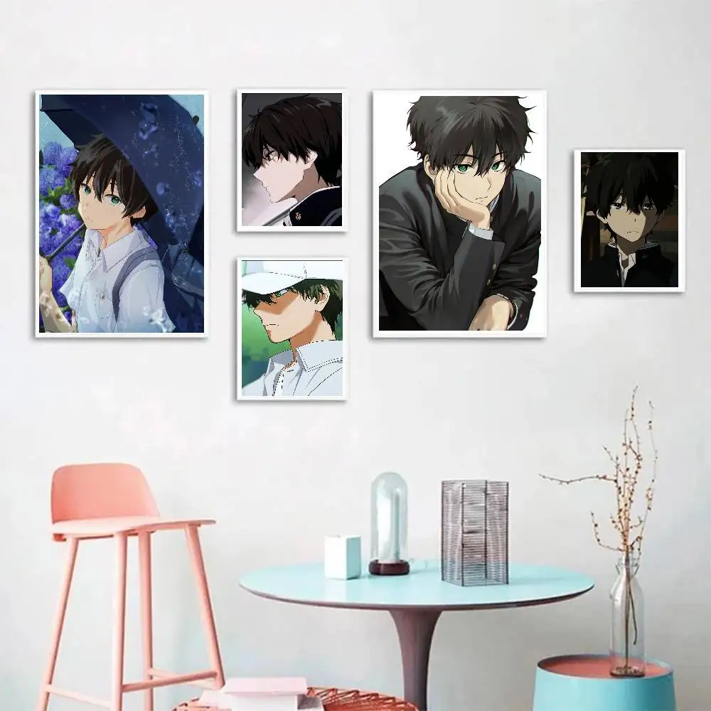 Oreki Houtarou Anime Ice Scream Posters Living Room Bar Cafe Quality Canvas Vintage Style Comics Painting Art Home Wall Decor