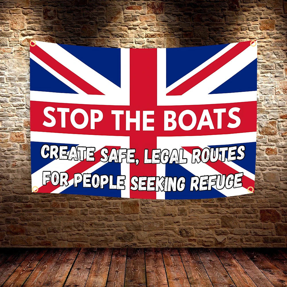 UK United Kingdom Britain England Stop The Boats Flag  60X90CM 90X150cm for Parades And Decorations