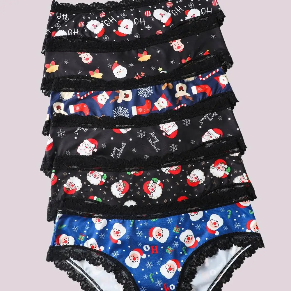 Christmas Style Lingerie Sexy Women Student Sweetheart Women's Pantie Kawaii Sexy Underwear Fashion Girl Skin-Friendly Soft Lace