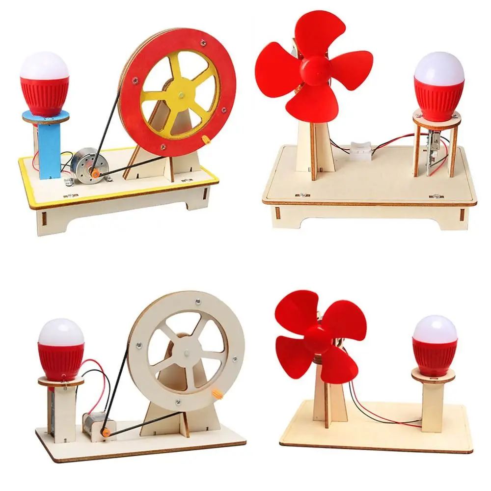 1 Set Gift Physics Science Toys DIY 3D Mini Wooden Model Teaching Kit Electric Scientific Experiments Kit School Supplies