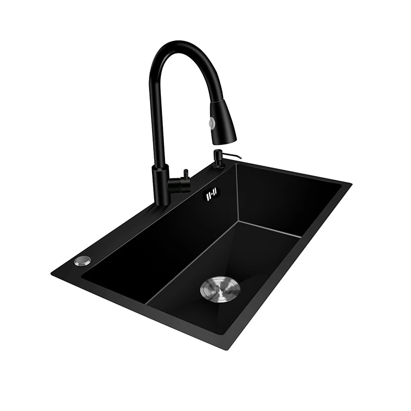 Kitchen household 304 stainless steel small size large single-slot sink nano-manual