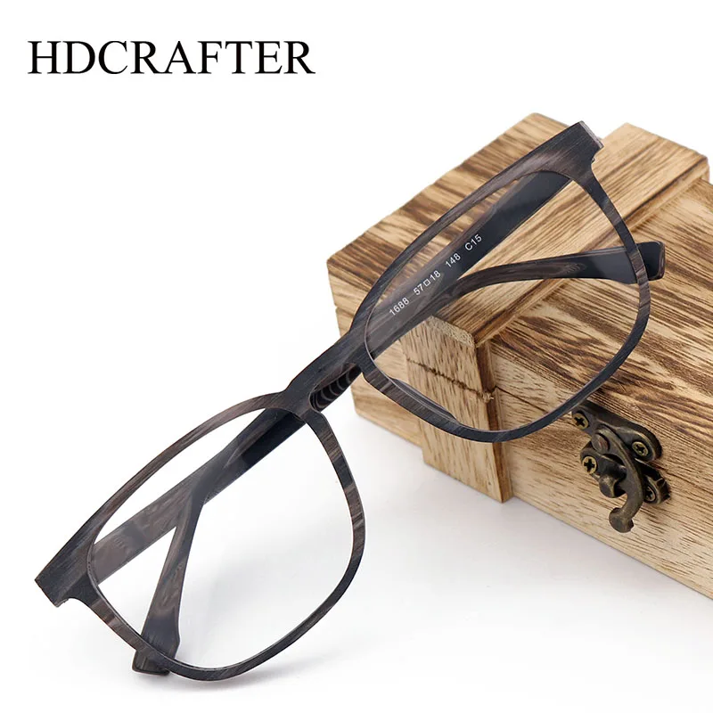 

Оправы для очков HDCRAFTER в стиле ретро, увеличенные, с текстурой под дерево, квадратные, для мужчин, для коррекции зрения, при близорукости, для чтения