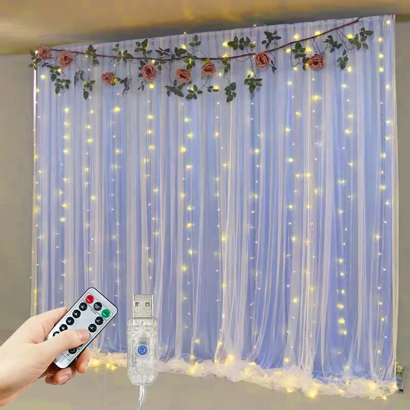 USB Wedding Party LED String Lights Fairy Christmas Garland Holiday Home Bedroom Decoration