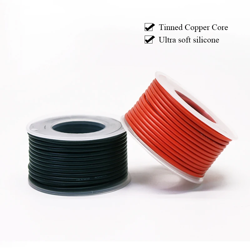 10M/Roll Silicone Wire 16-30AWG Flexible Soft High Temperature Cable Stranded Copper Automotive Home and Power Cords