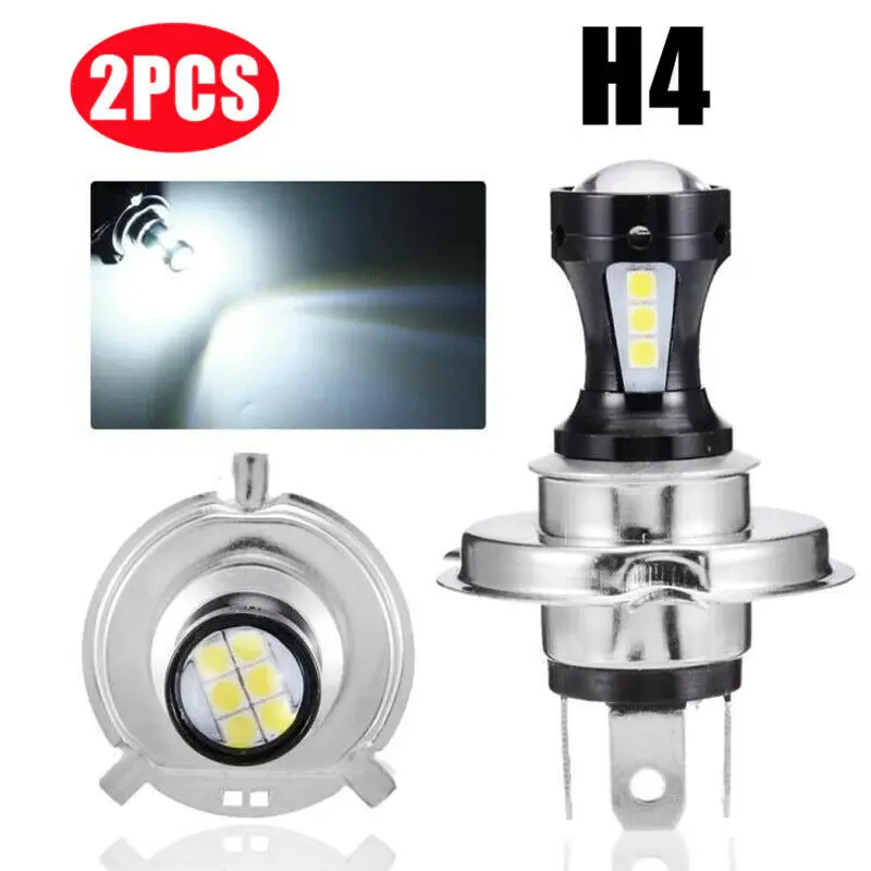 Faros LED H4 de 2 piezas para coche, motocicleta, camión, Tractor, remolque, luz de trabajo todoterreno, foco SMD