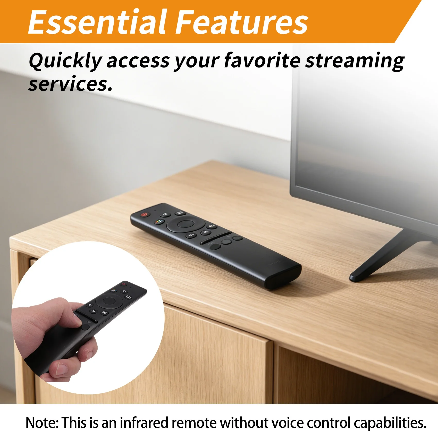 B76B 2 Pcs Universal Replacement Remote Control for Smart TV, Infrared, All Series, with , Prime, Hulu