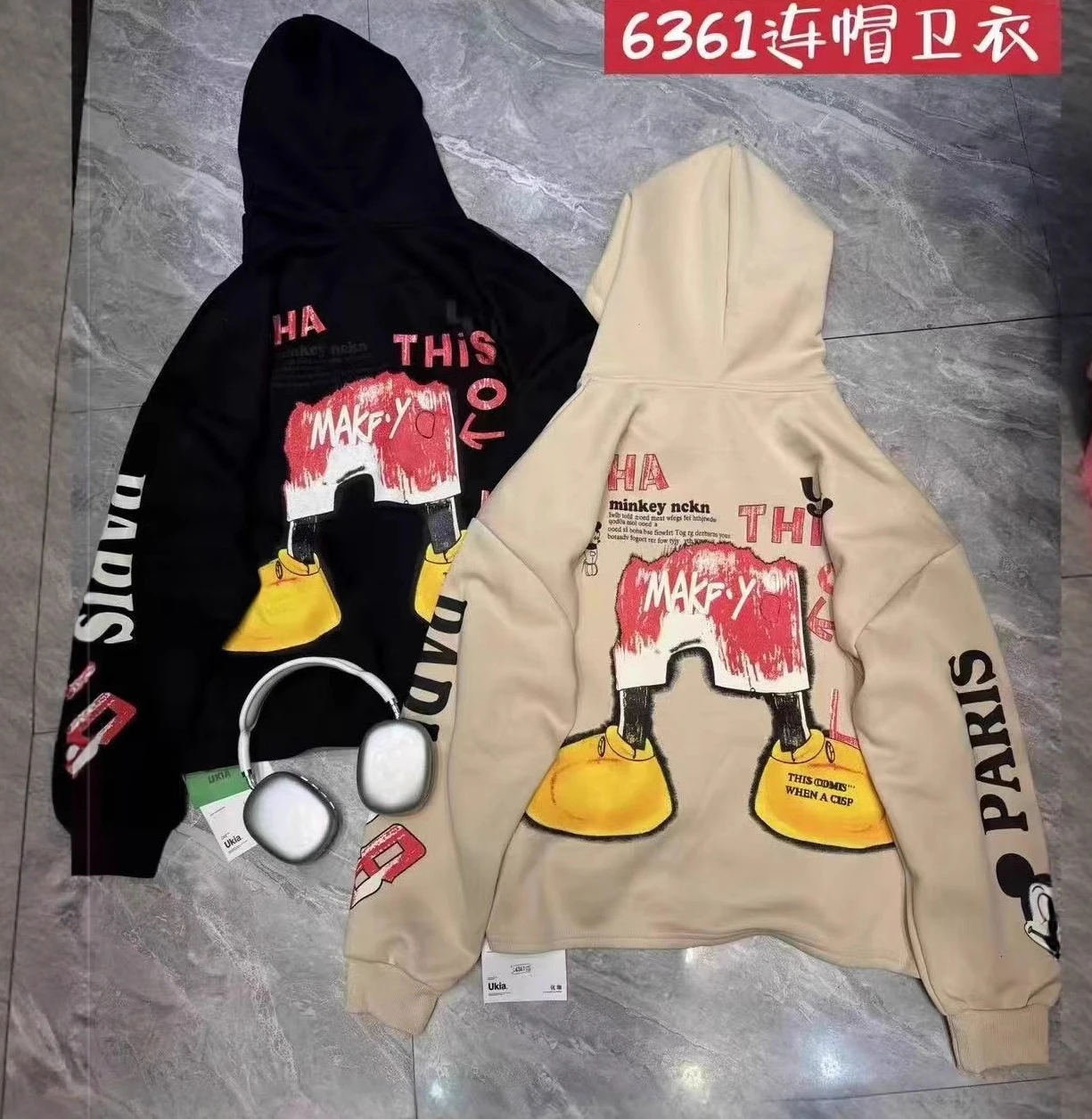 Europäischen Stil Kurze Top für Frauen Mode Brief Patch Graffiti Lose Beiläufige Mit Kapuze Sweatshirt Hoodies Frauen 2025, Neue