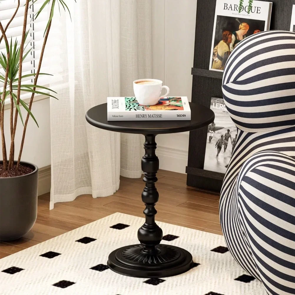 Nordic Vintage Coffee Table Living Room Side Table Ironwork Small Round Desk Bedroom High-grade Bedside Table Home Decoration
