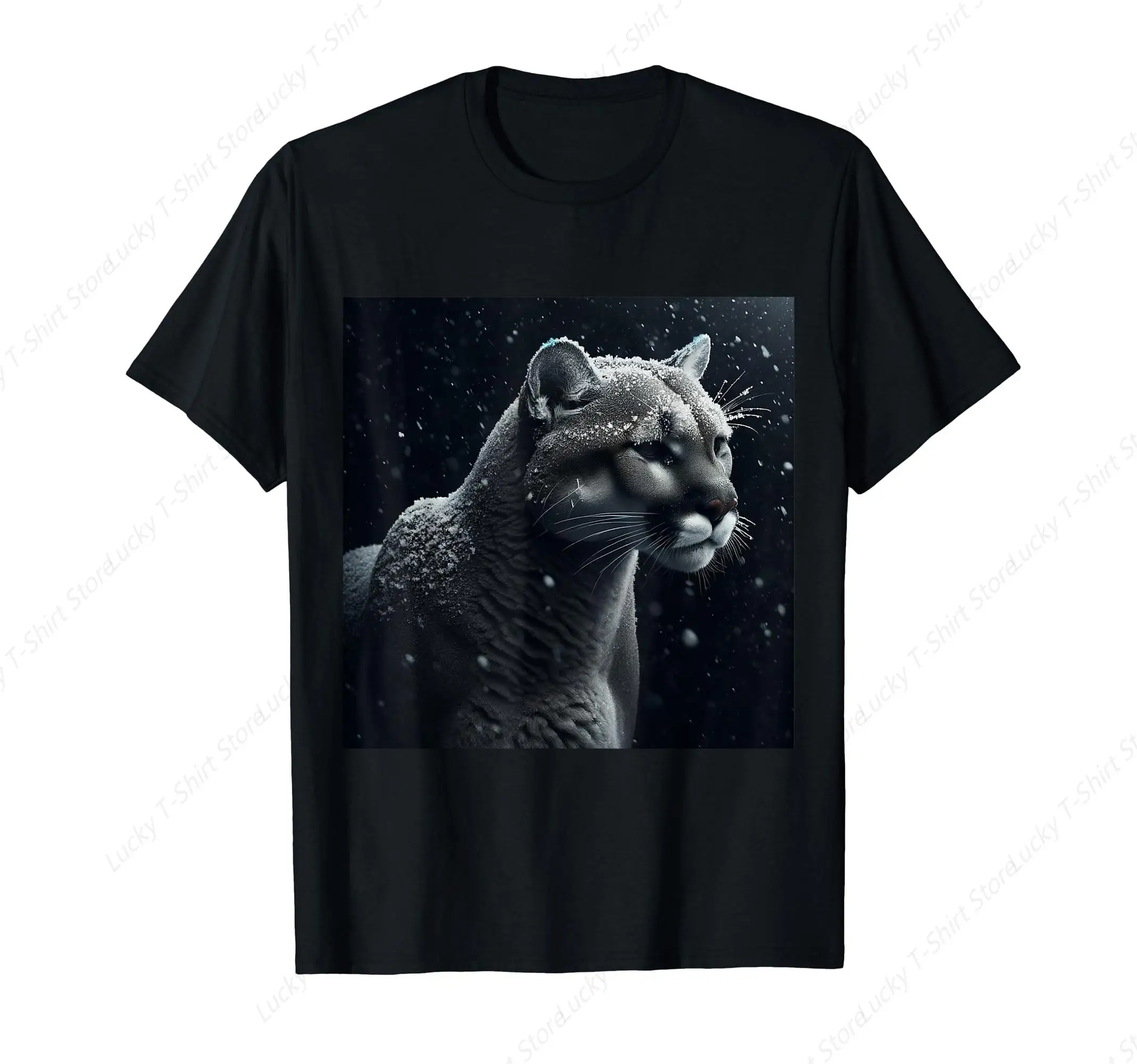 Wildlife Art Cougar Shirt - Mountain Lion Portrait T-Shirt