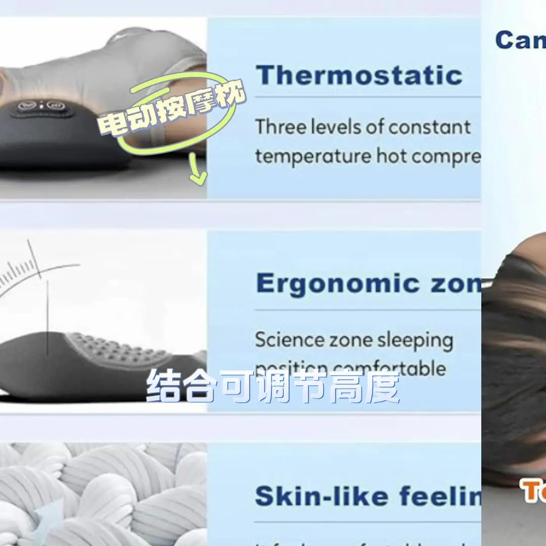 3-in-1 Back Massager with Relief Bed Sleeping Shiatsu Deep Tissue Portable Shoulder Lower Back Pain Relief Waist Massager
