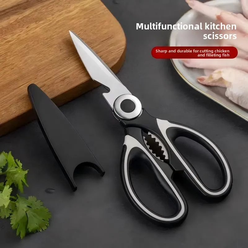 Stainless Steel Kitchen Scissors, Heavy Duty Chicken Bone & Fish Shears, Multi-Functional Food Scissors Home Commercial Use