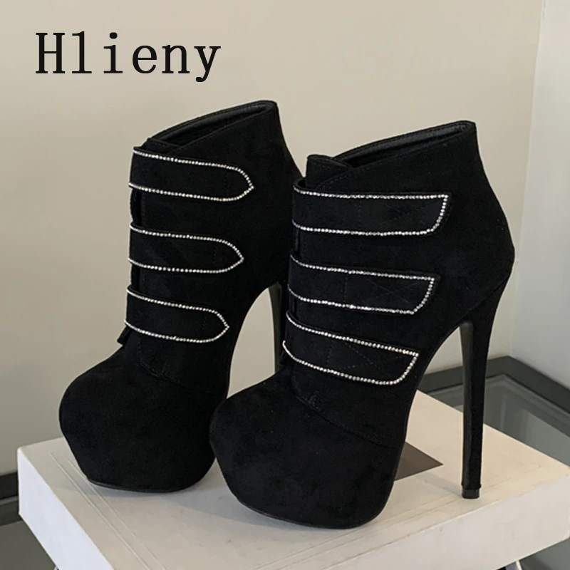 Hlieny Spring Autumn Platform Women Ankle Boots Fashion Hook Loop Fetish Ultra Thin High Heels Sexy Nightclub Party Pumps Shoes