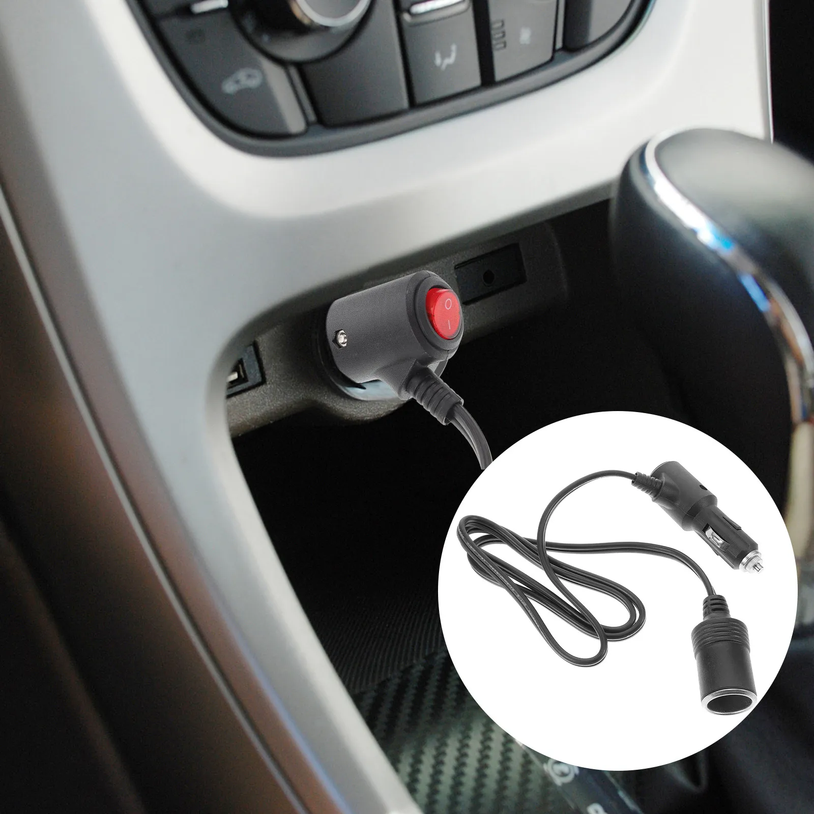 

12V 24V Universal Car Cigarette Lighter Extension Cable Cigarette Lighter Socket Cord for Vehicles in-Car Power Extension Cord