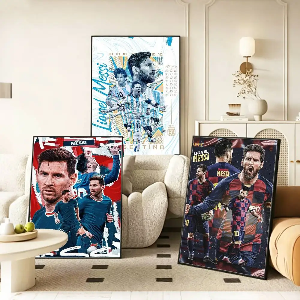 Argentina Football M-Messi  Poster HD Self Adhesive Waterproof Wall Art Ideal for Home Office Dorm Gift