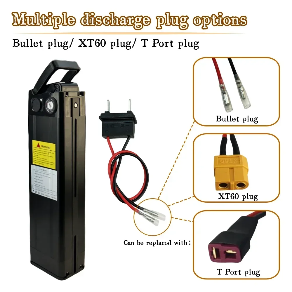 Waterproof Shell Safety Lock For Silver Fish Electric Bicycle Battery 60V 20Ah 1200Wh Lithium Rechargeable Battery