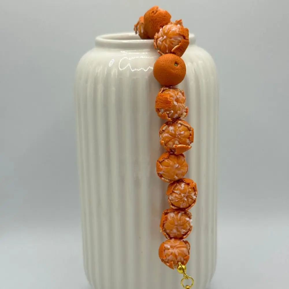 Fashion Resin Simulation Fruit Bracelet Dopamine Elastic Rope Beads Bracelet Strawberry Cartoon Summer Bohemian Jewelry Girls