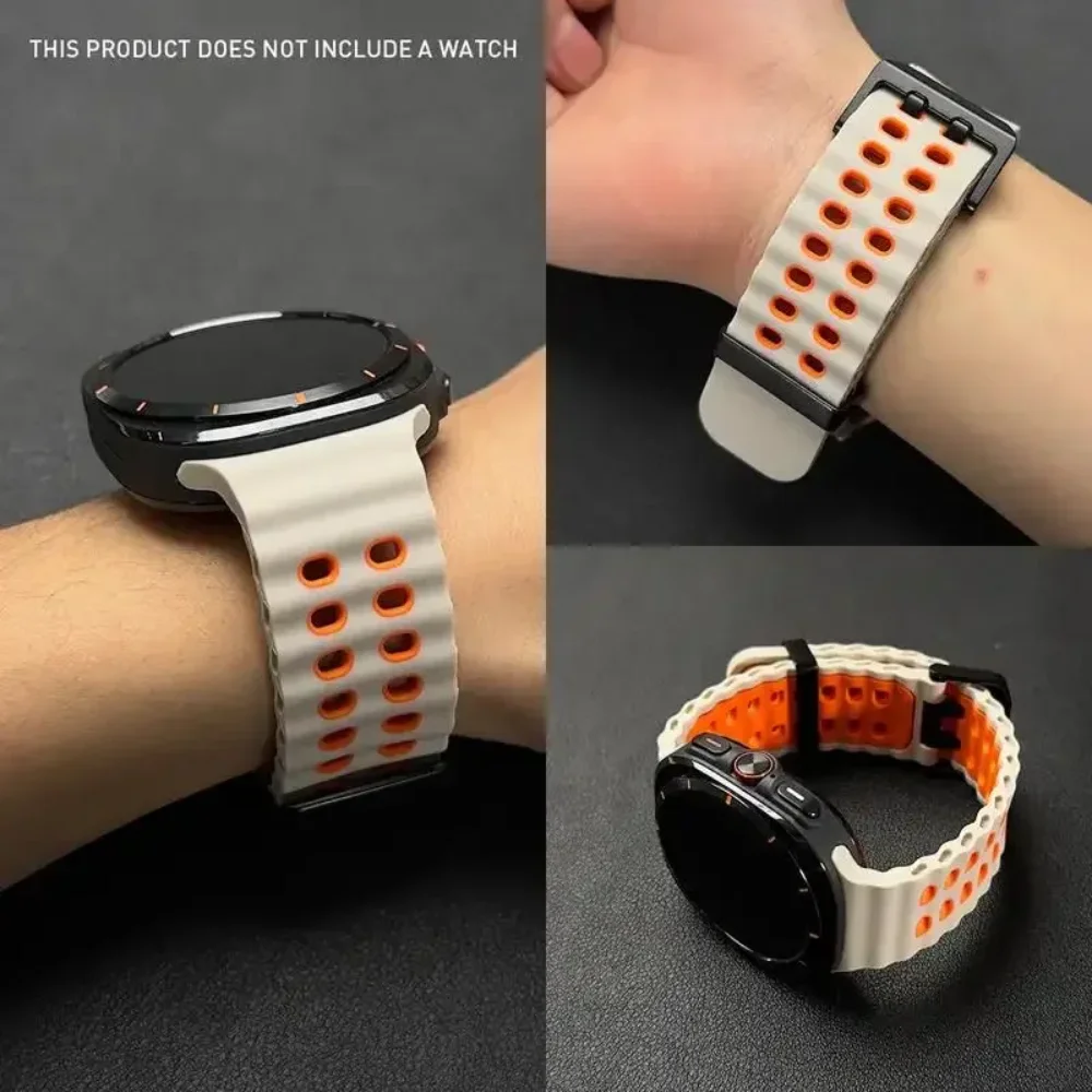 حزام أصلي لساعة سامسونج جالاكسي 8 الترا 47 مللي متر إكسسوارات سوار سيليكون بحري Correa Galaxy Watch 7 Ultra 47 مللي متر