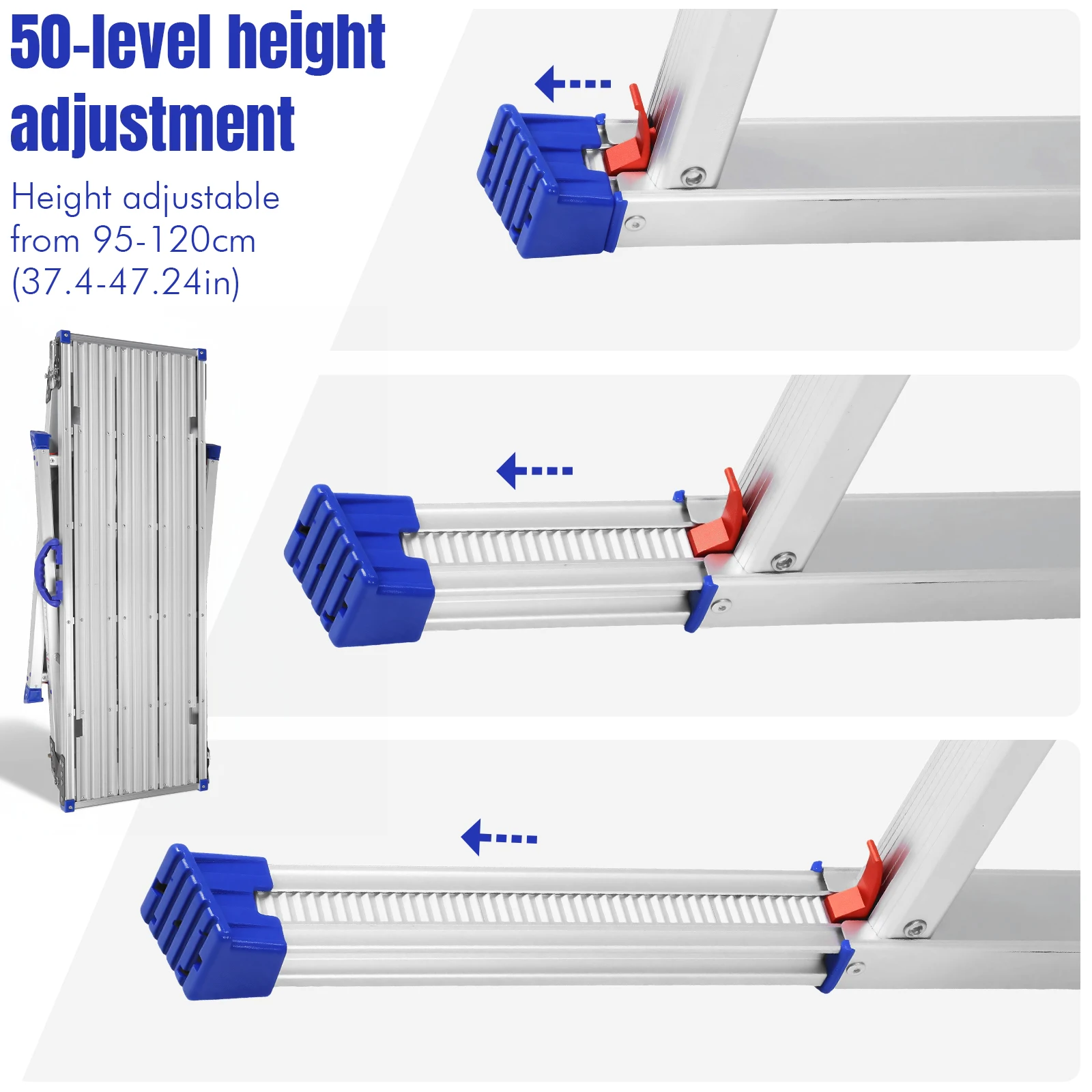Thicken Construction Ladder Portable Ultra-Wide Step Stool Platform Folding Telescopic Industrial Work Platform for Car Washing