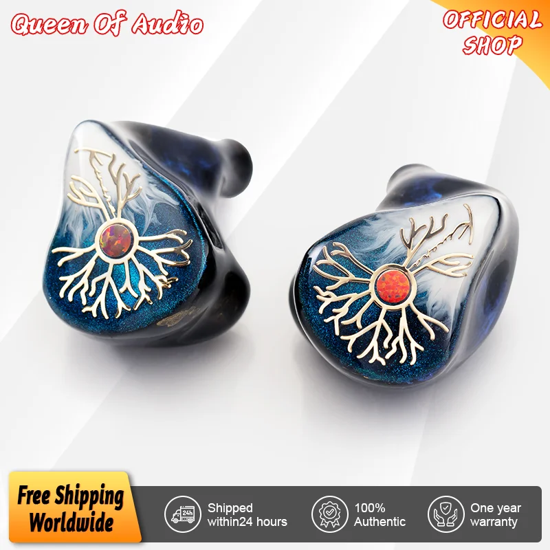 Kinera Idun Golden In Ear Earphones Hifi Headphone Hand Painted Stage Monitoring 2BA+1DD Music BA Modular Cable Sport Headset