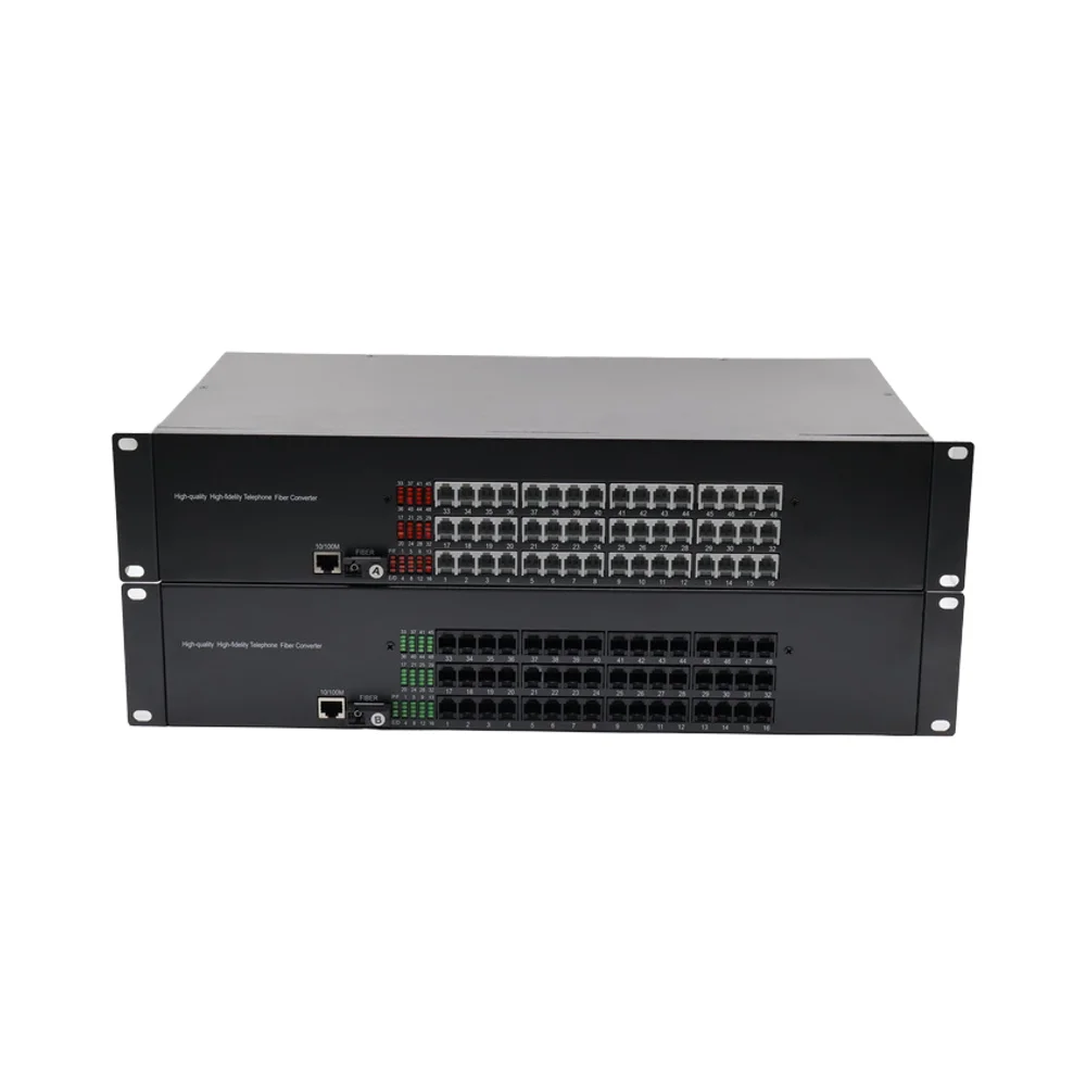 FXS FXO Multiplexer 48CH RJ11 PCM Telephone Ethernet Wireless LAN Optical Transceiver Fiber Optic Transceivers Single Mode 20km