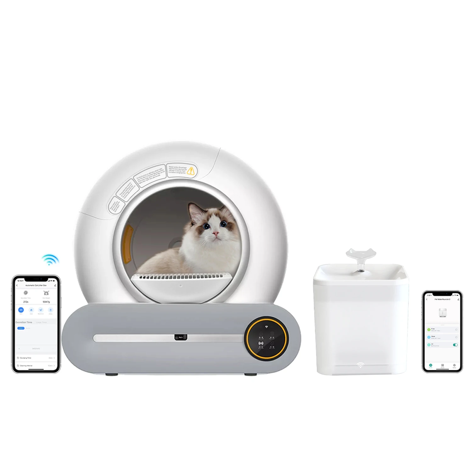 

Cat Toilet APP Remote Control Self Cleaning Litter Box Robot Automatic Wifi Water Fountain Cat Litter Box Smart Litter Box Self